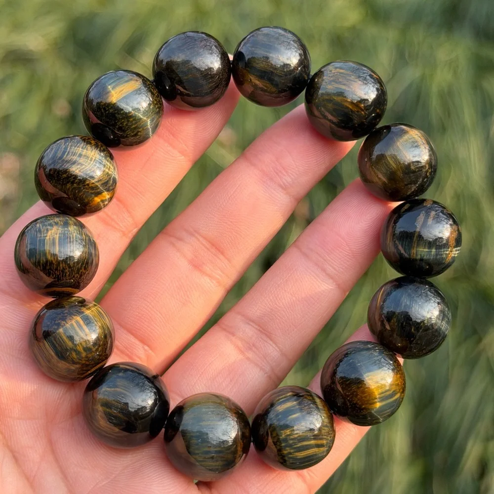 16mm chunky stretchable cat's eye‎ flashy pietersite bracelet 1173